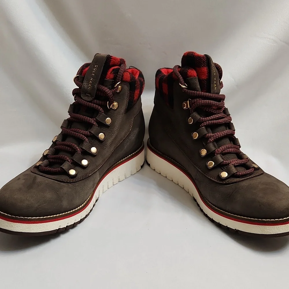 Cole Haan Grand Explore Brown and Red Suede Boots (W Size 7.5)